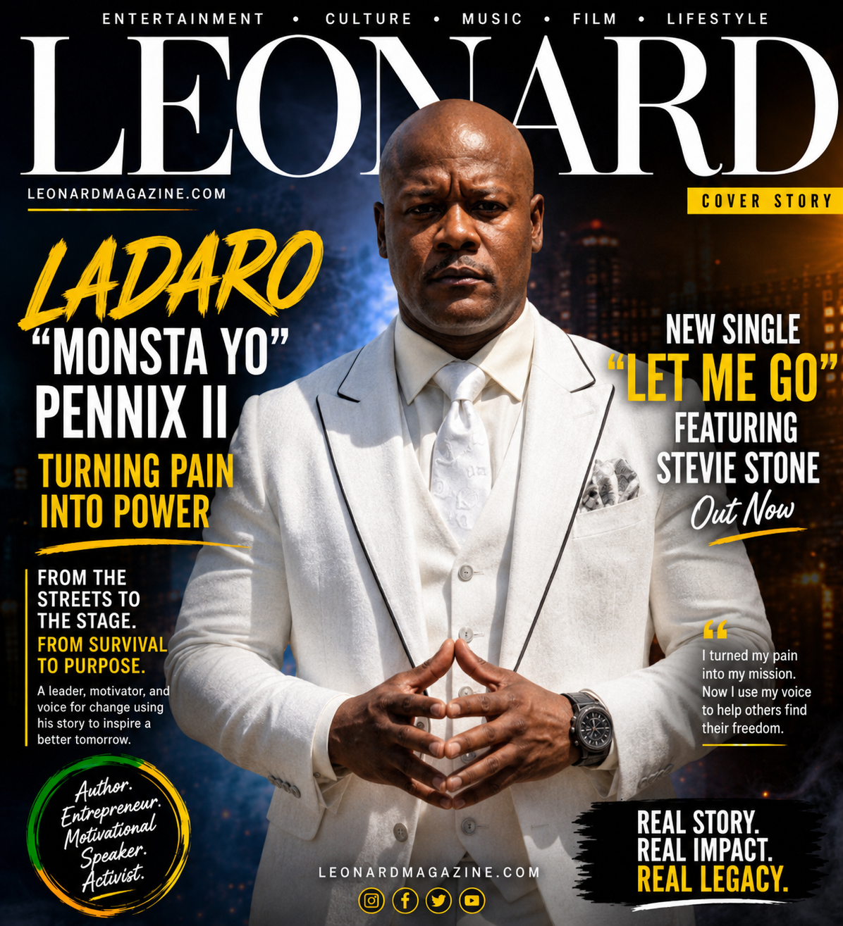 King B, One of the owners of WorldwideHustle talks about his creation in the music industry, Leonard Magazine Ladaro “Monsta Yo” Pennix II: Turning Pain Into Power With “Let Me Go” Featuring Stevie Stone