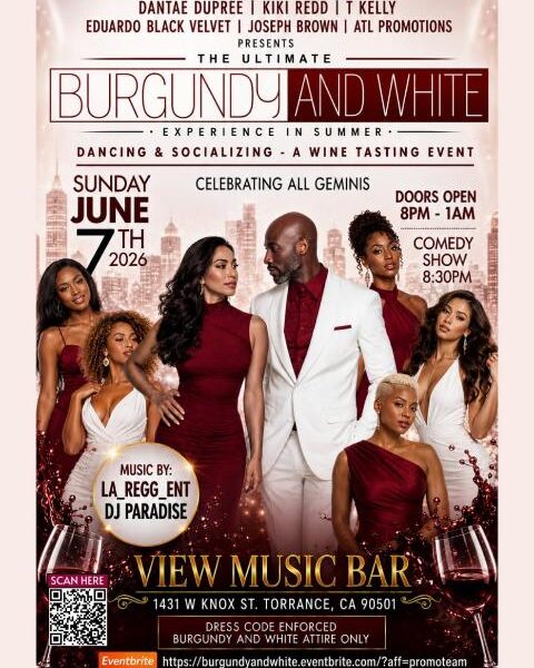 The Ultimate Burgundy and White Experience: A Night of Wine, Comedy, Music, and Gemini Celebration
