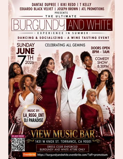 The Ultimate Burgundy and White Experience: A Night of Wine, Comedy, Music, and Gemini Celebration